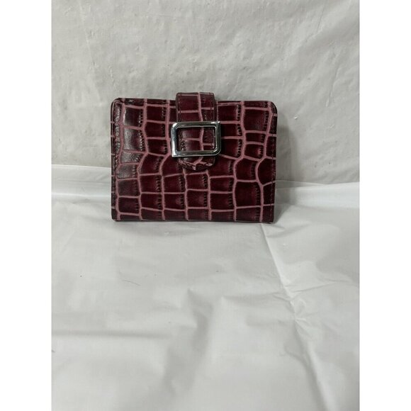 Identity Stronghold Womens Wallet Croc Print Leather Bifold Organizer - Picture 2 of 16